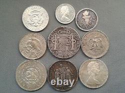 WORLD SILVER COINS LOT 9 silver coins Random Years 1808/2006 COLLECTIBLES