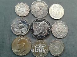 WORLD SILVER COINS LOT 9 silver coins Random Years 1885/1982 COLLECTIBLES