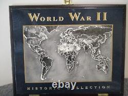 WORLD WAR II HISTORIC COLLECTION 25 COINS (19 SILVER) 2 STAMPS +MEDAL withWOOD BOX