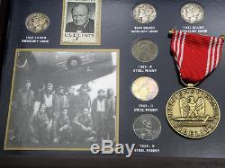 WW2 commemorative coin collection medal-coins and stamps from world war 2