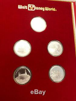 Walt Disney World 20 Magical Years Master Proof Set 5 medallion SILVER. 999 COIN