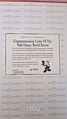 Walt Disney World 20 Magical Years Master Proof Set Silver Coin Set