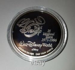 Walt Disney World 25 Magical Years 1 oz Silver Coin Limited Edition