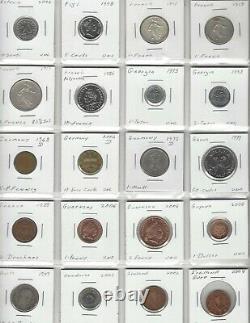 Wholesale Lot, 101 World Coins with Silver! , 63 Countries & 5 US Territories A-Z