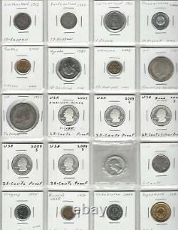 Wholesale Lot, 101 World Coins with Silver! , 63 Countries & 5 US Territories A-Z