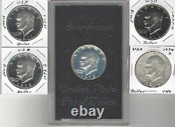 Wholesale Lot, 5-Coin Eisenhower Silver Dollar Set, Proof & Uncirculated, 1-cased