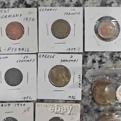 World Coin Collection Germany Greece Netherlands Belgium Mixed Years Coins & Pa