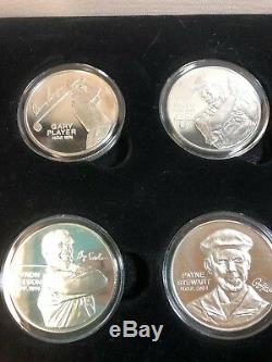 World Golf Hall Of Fame 12 Piece. 999 Fine Silver Compete Set Coins All In Proof