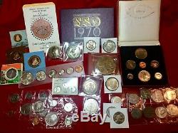 World Lot of Silver Coins-Mint Sets and Medals- See All Photos