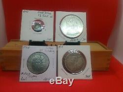 World Silver Coin Lot-1840 Rupee, 1837 & 1875 5 Francs, 1 1/2 pence Newfoundland