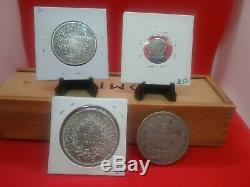 World Silver Coin Lot-1840 Rupee, 1837 & 1875 5 Francs, 1 1/2 pence Newfoundland