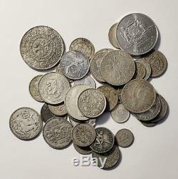 World Silver Coin Lot Circulated Foreign Coins 5 oz pure Silver