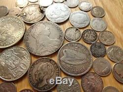 World Silver Coins 225 Grams India GB USA Africa Canada Aus Etc Not All Scrap