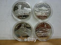 World War II 50th Anniversary Silver Coins- RARE Set Of Twelve Coins