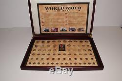 World War II Coin Medal Collection 68 US Coins of WW2 with Cherry Case Silver