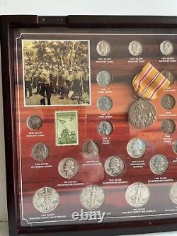 World War ll coins/stamps/medal & picturs + 25 coins