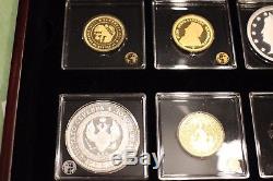 World most expensive coins collection of 24 coins with box and COA. Silver/golded