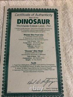 Worldwide Limited Edition 1993 YEAR OF THE DINOSAUR Proof COINS Set Box COA