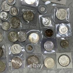 Wow! $39.30 Each! Lot Of 56 Silver Vintage US Morgan & Mexico High Grade Coins