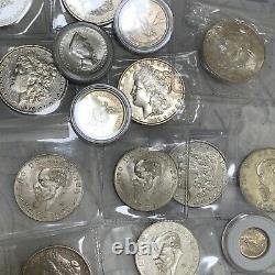 Wow! $39.30 Each! Lot Of 56 Silver Vintage US Morgan & Mexico High Grade Coins