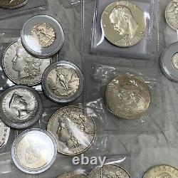 Wow! $39.30 Each! Lot Of 56 Silver Vintage US Morgan & Mexico High Grade Coins